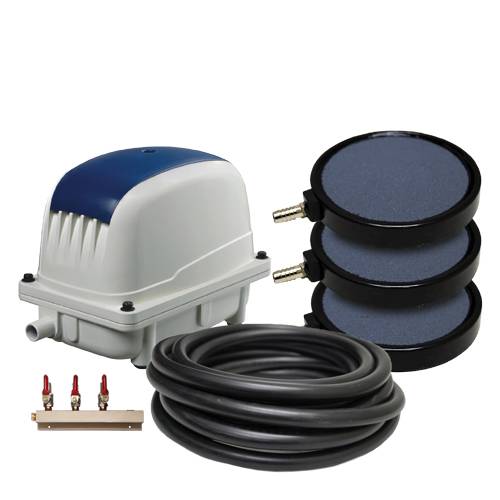 LL-80K Air Pump Kit w/ 80 LPM Pump + 40' Tubing + (3) 8" Diffuser