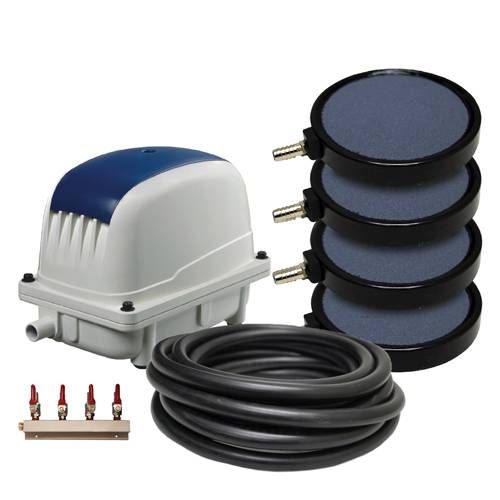 LL-140K Air Pump Kit w/ 140 LPM Pump + 50' Tubing + (4) 8" Diffuser