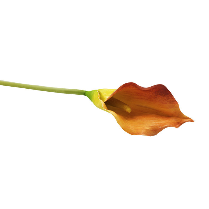 Arum Lily Orange Silk Flower Stem - 73cm