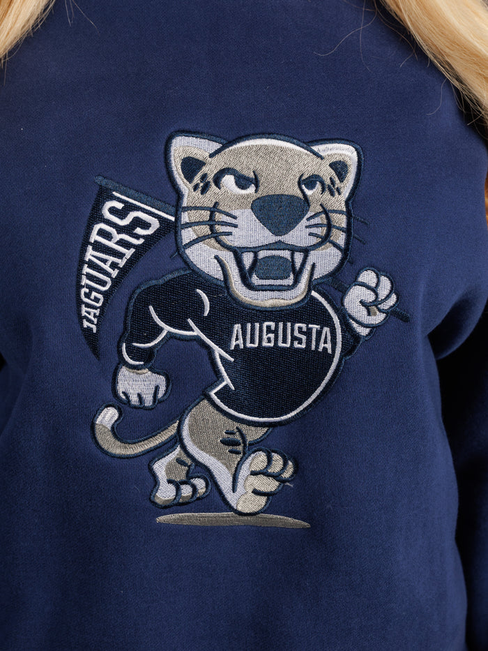 Arena Graffiti Augusta University Men's Walking Jag heavyweight crewneck sweatshirt, gray with university logo on front.