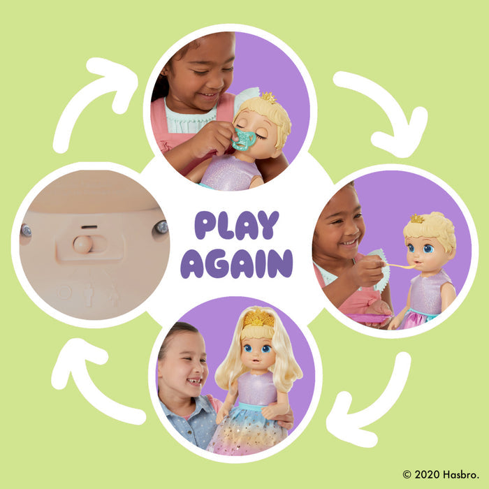 BABY ALIVE Princess Ellie Grows Up!, 18-Inch Growing Talking Baby Doll with Blonde Hair