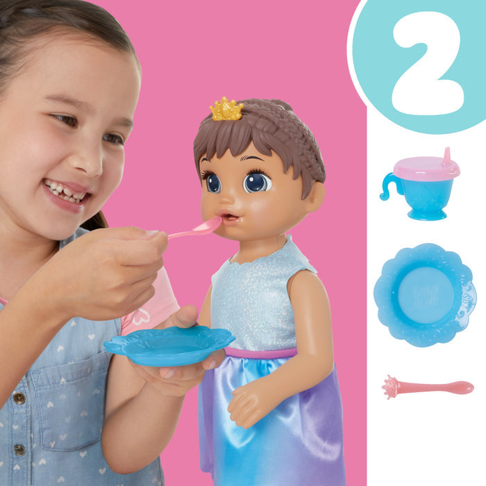 BABY ALIVE Princess Ellie Grows Up!, 18-Inch Growing Talking Baby Doll with Brown Hair