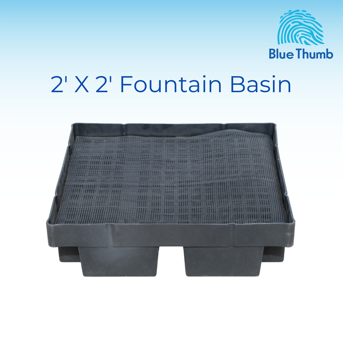 Blue Thumb Square Fountain Basins with Screen and Grate