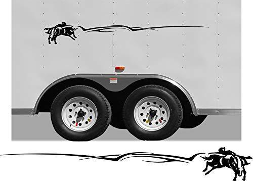 Bronco Rider Equestrian Horseback Riding Horse RV Camper Trailer Camping Decal Sticker Graphic Mural