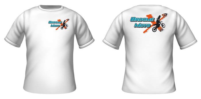 Broome MotoCross Adult and Kids Sizes Available - WHITE TEE