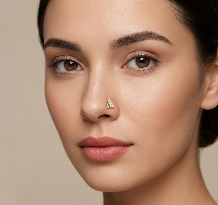 CHERRY GLOW DIAMOND NOSE PIN