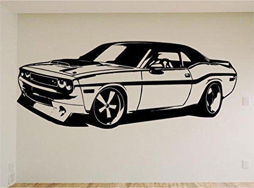Dodge Challenger Charger Wall Decal - Classic Car Auto Stickers Man Cave Boys Room Décor