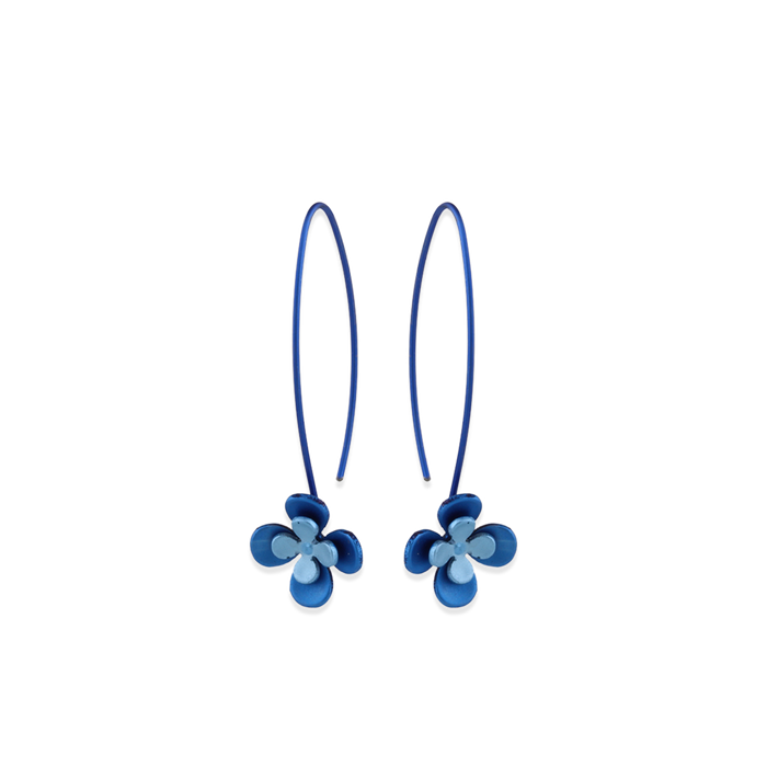 Double Four Petal Flower Drops
