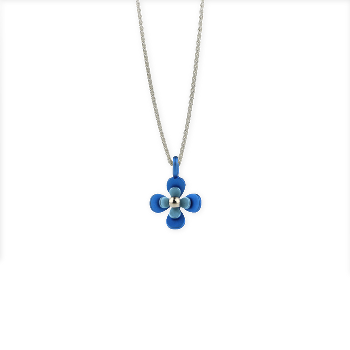 Double Four Petal Flower Pendant