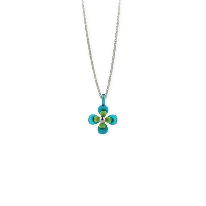 Double Four Petal Flower Pendant