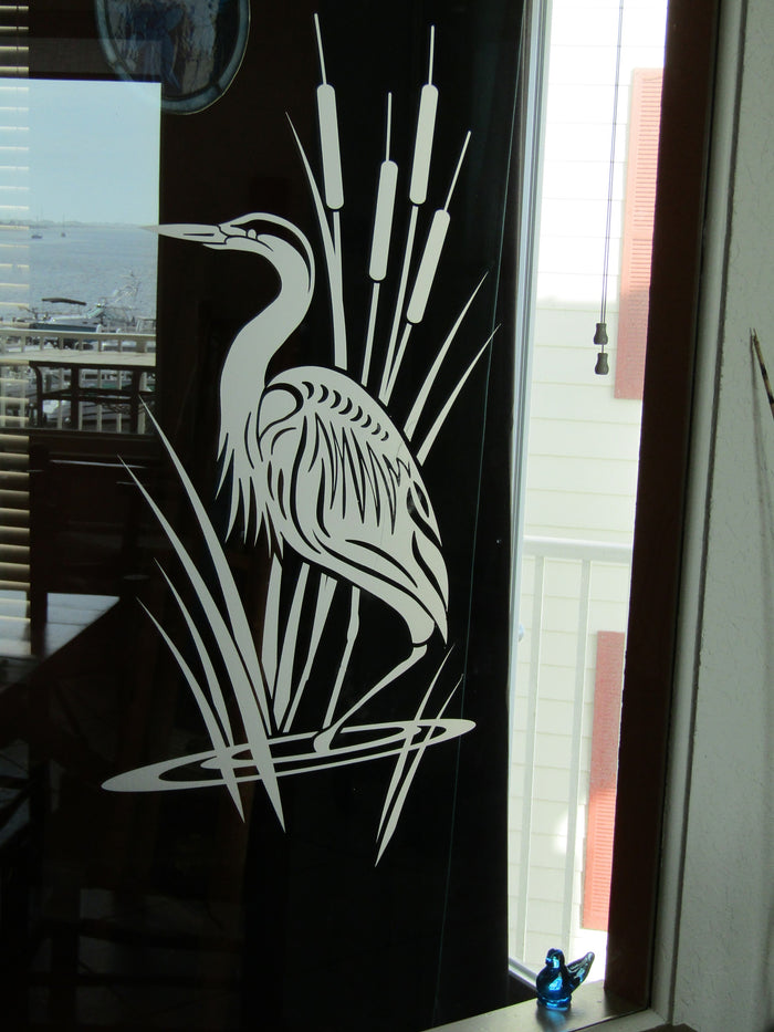 Elegant Damask Etched Vinyl Decal for Front Doors & Sidelights - 12.75" x 35.75"