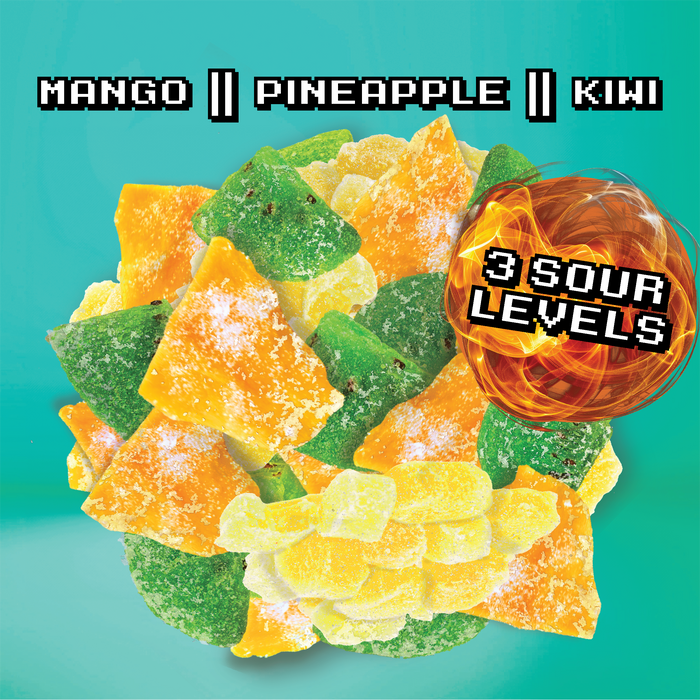 Final Boss VIP Sampler Pack - Sour Candy - 18 Pouches of Sour Strawberries, Blueberries, Mango, Kiwi, Pineapple, and Cranberries - 3 Level Sour Challenge