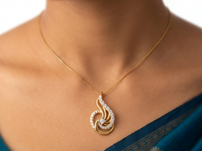 Flamboyant Swirl Diamond Pendant