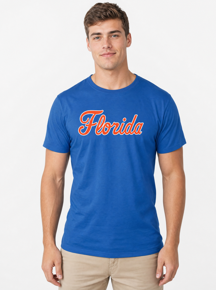 Florida Gators Unisex | "Florida Script" Blue Cotton Tee
