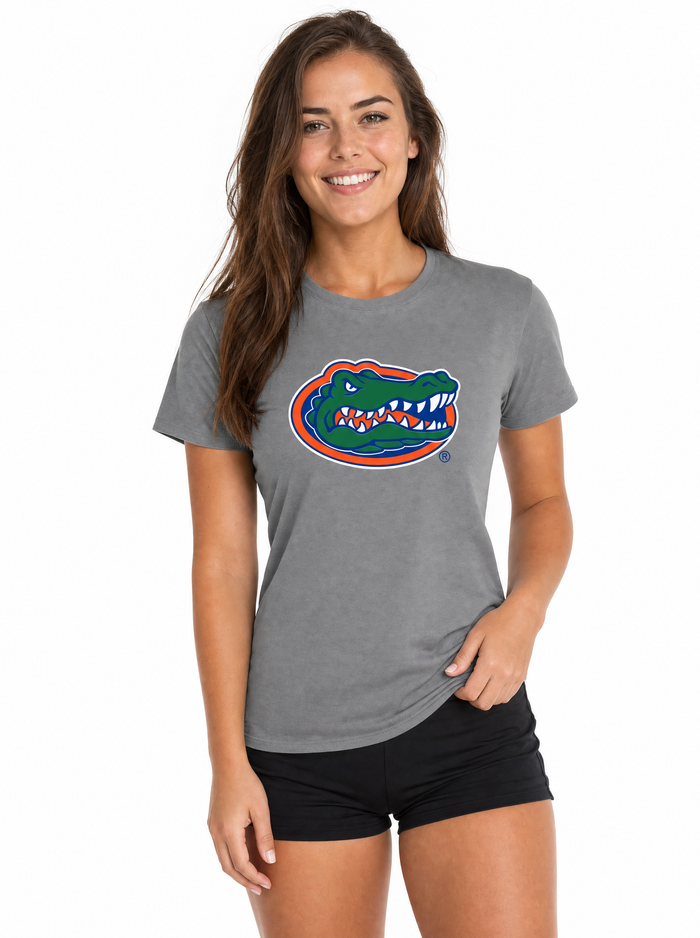 Florida Gators Unisex | "Gator Head" Grey Cotton Tee