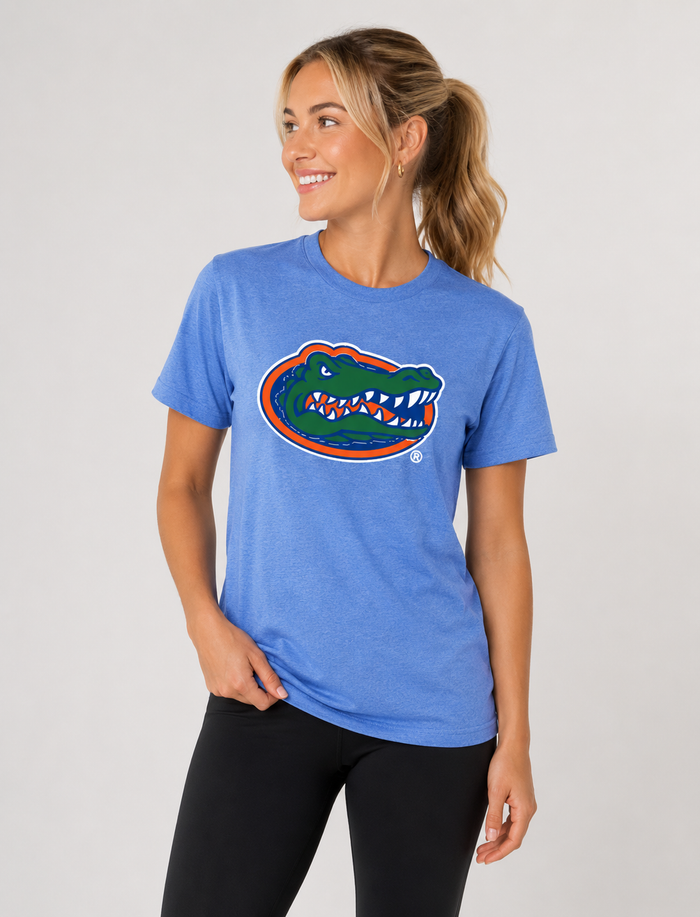 Florida Gators Unisex | "Gator Head" Heather Blue Tee