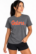 Florida Gators Unisex | "Gators Script" Dark Grey Heather Wash Tee