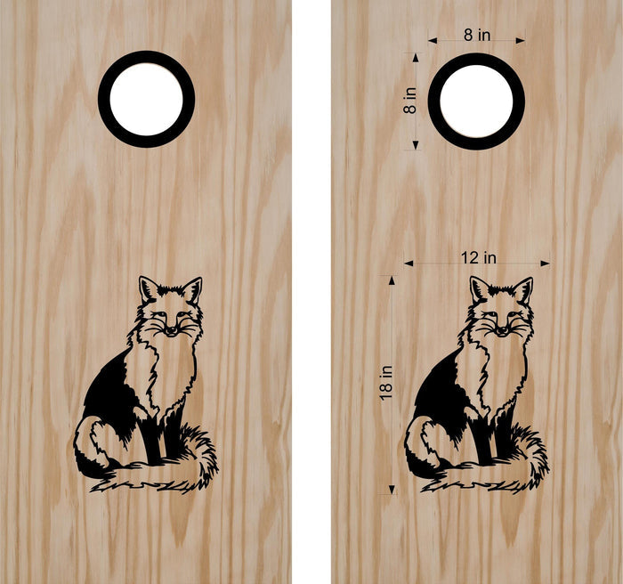 Fox Bean Bag Toss Decals - Fun Cornhole Board Stickers for Animal Lovers