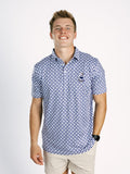 Georgia Southern men's checkered Strutter polo shirt by Arena Graffiti, featuring a classic collar and team logo.