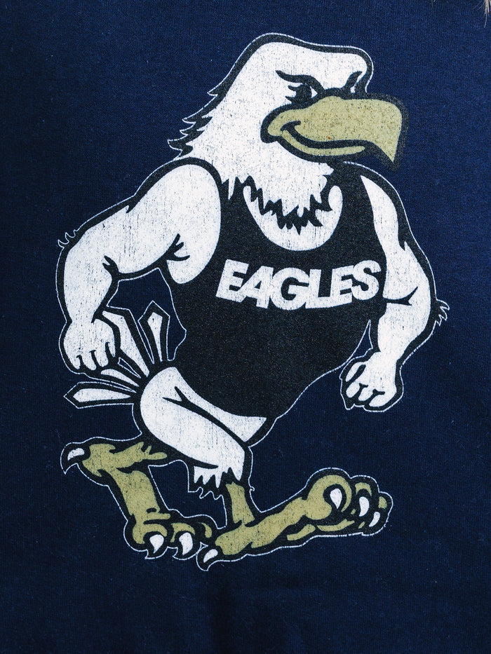 Georgia Southern Men's navy crewneck sweatshirt by Arena Graffiti with "Strutter" logo, featuring a comfortable fit and team spirit.