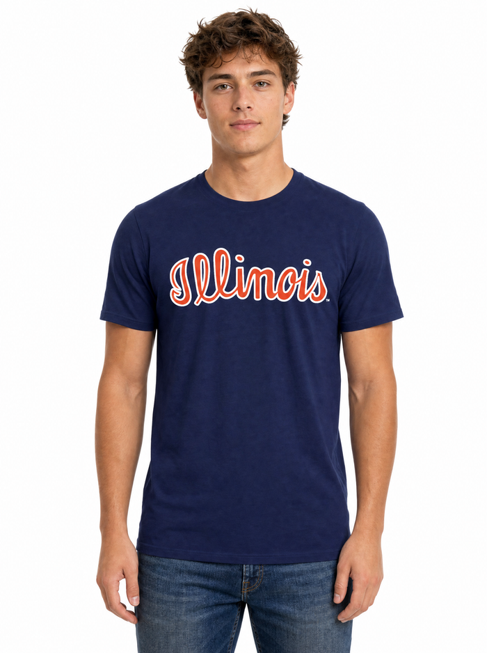 Illinois Fighting Illini Unisex | Navy "Illinois Script" Tee