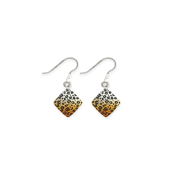 Leopard Print Diamond Drop Earrings