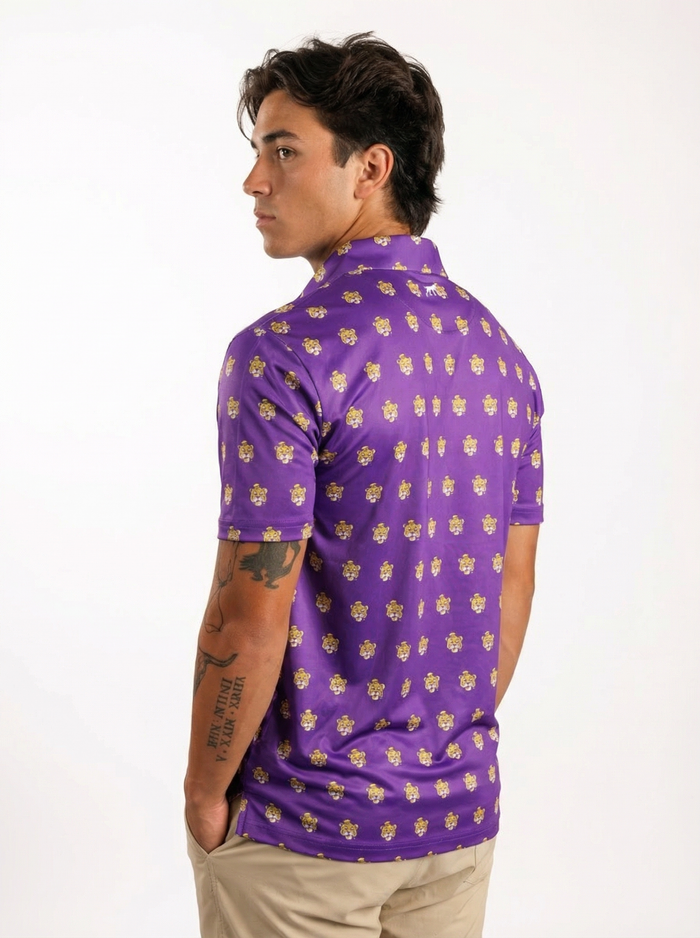 LSU Tigers Men's | "Retro Mike Head Sublimated" Polo