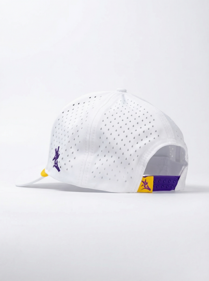LSU Tigers Unisex | "Retro Louisiana State Univ Roped" Moisture Wicking White Hat