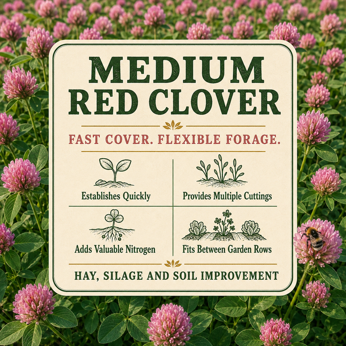 Medium Red Clover forage and soil benefits