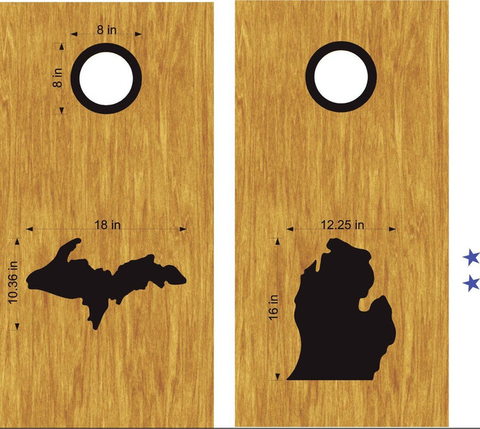Michigan Upper Peninsula Cornhole Board Vinyl Decal Sticker