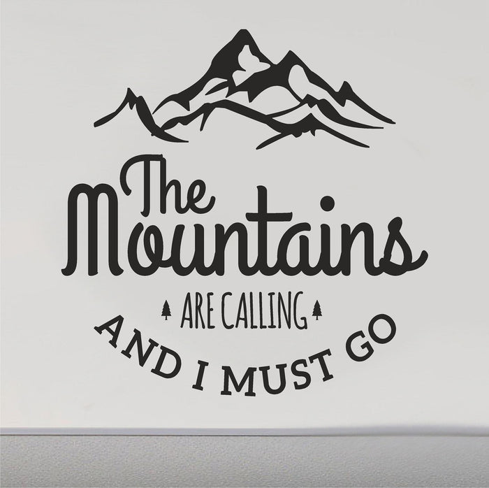 Mountains Are Calling RV Camper Van Door Decals - Adventure-Ready Stickers