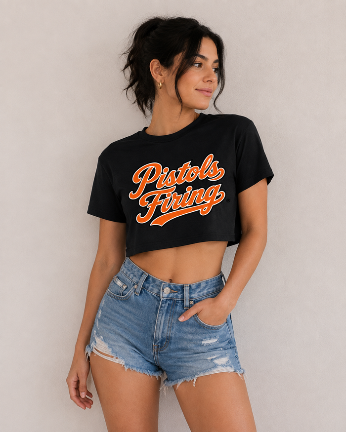 Oklahoma State Womens | "Pistols Firing" Crop Top