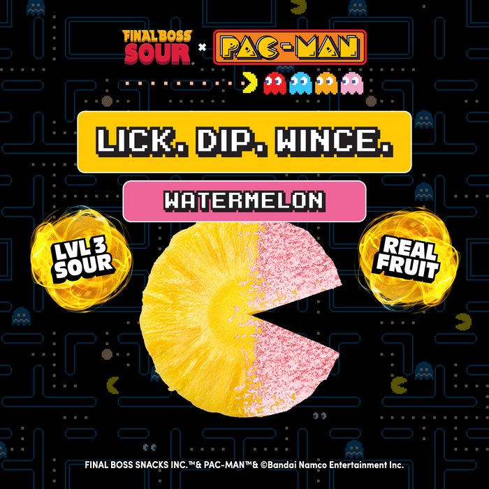 Pac-man x Final Boss Sour: Pineapple Dippers WATERMELON (1-Pack)