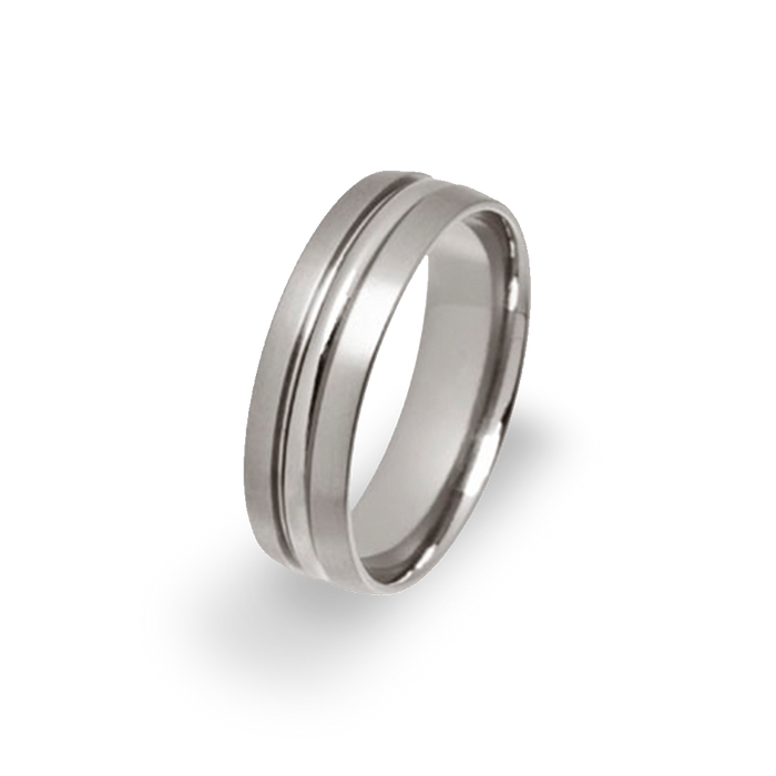 Polished D Groove Ring