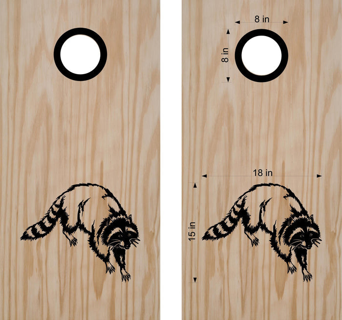 Raccoon Bean Bag Toss Board Decals - Fun Cornhole Stickers for Custom Gameplay