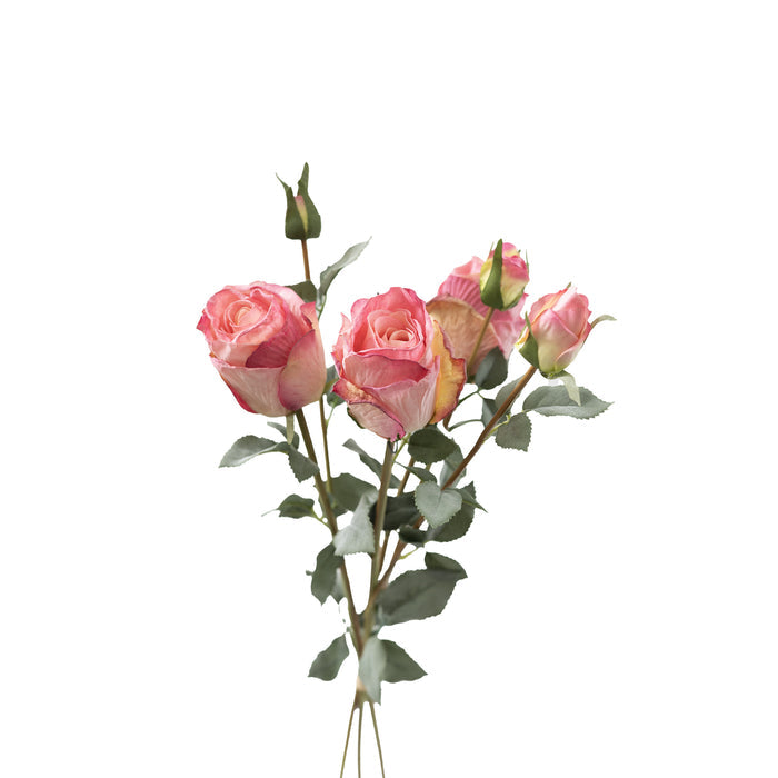 Rose 3 Bundle Pink Flower Stem - 65cm