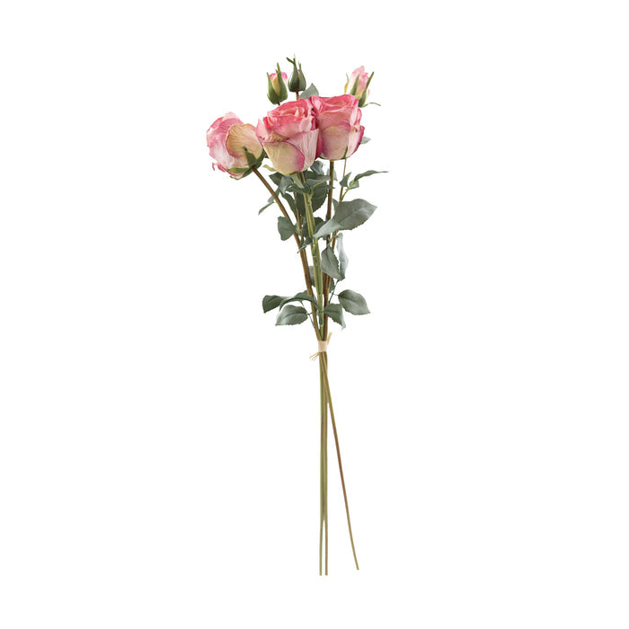 Rose 3 Bundle Pink Flower Stem - 65cm