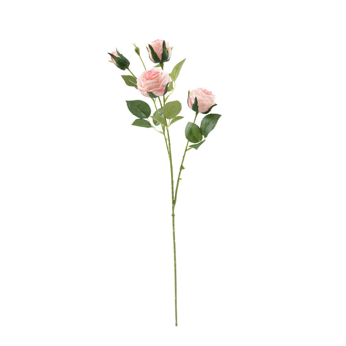 Rose Floribunda Pink Silk Flower Stem - 60cm