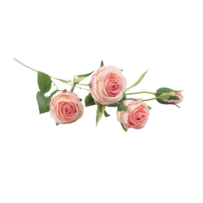 Rose Floribunda Pink Silk Flower Stem - 60cm