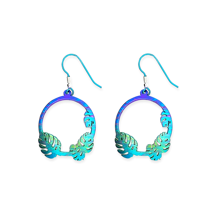 Round Cheese Plant Drop Earrings