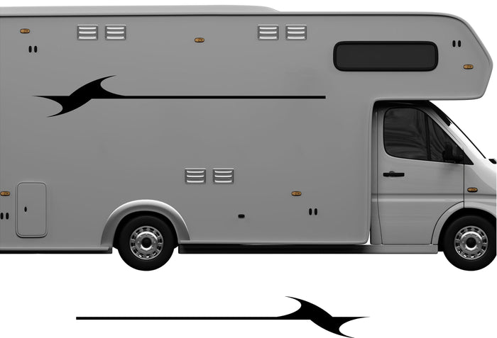 RV Camper 2-Color Vinyl Stripe Decal Set CB70 two-color vinyl stripe decal for RV camper motorhome trailer