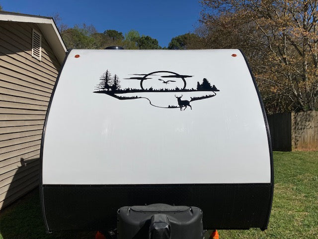 RV Camper 2-Color Vinyl Stripe Decal Set CB70 two-color vinyl stripe decal for RV camper motorhome trailer