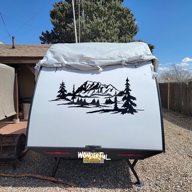 RV Camper 2-Color Vinyl Stripe Decal Set CB70 two-color vinyl stripe decal for RV camper motorhome trailer