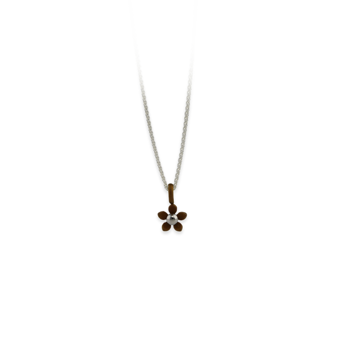 Small Five Petal Flower Pendant Necklace