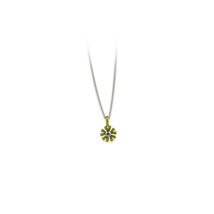 Small Ten Petal Flower Pendant Necklace