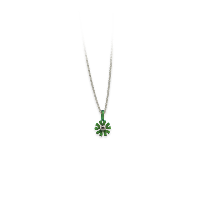 Small Ten Petal Flower Pendant Necklace