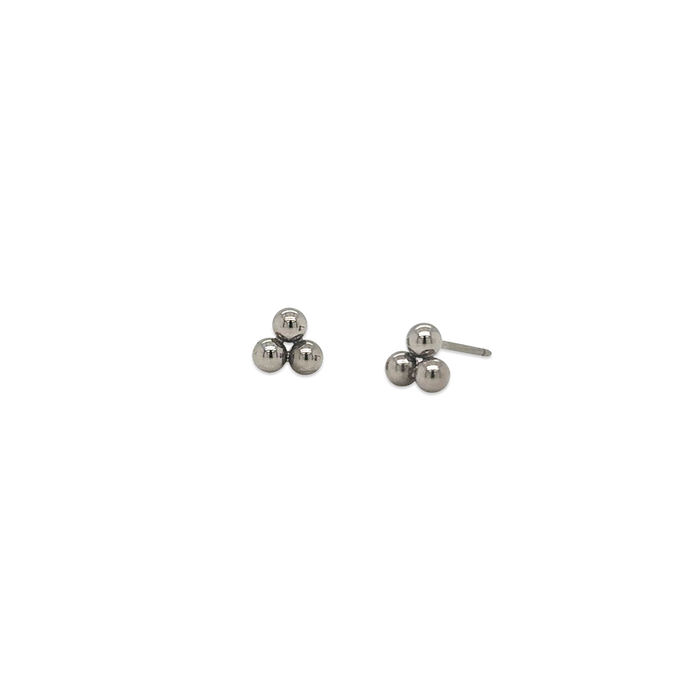 Small Triple Bead Stud Earrings