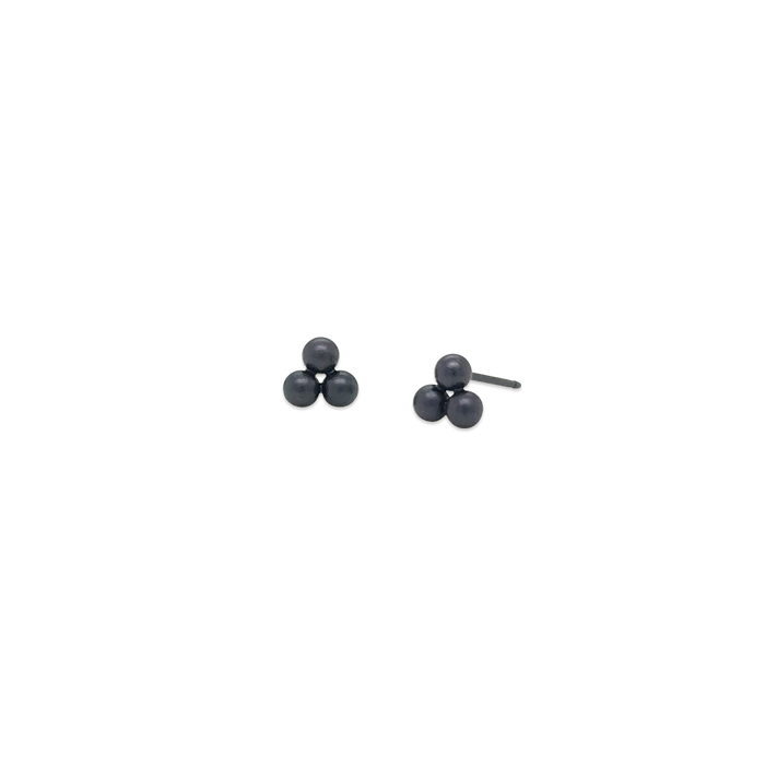 Small Triple Bead Stud Earrings