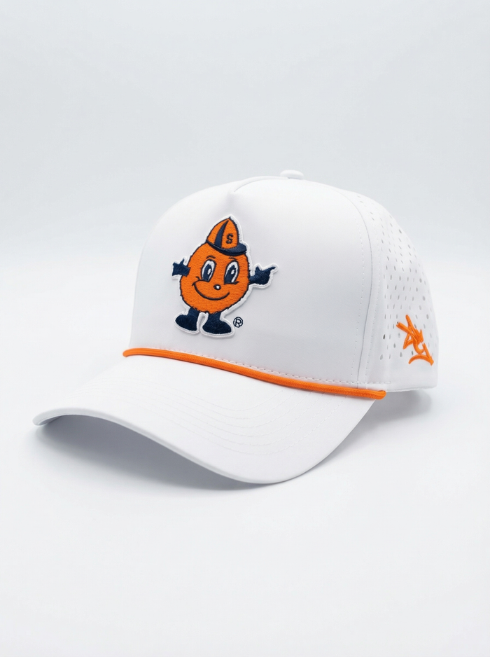 Syracuse Unisex | "Otto Roped" White Moisture Wicking Hat