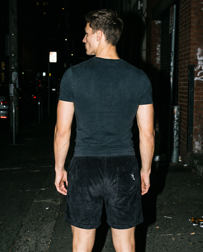 The Boardwalk | Corduroy Short (Black) — Men's